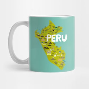 Peru Illustrated Map Mug